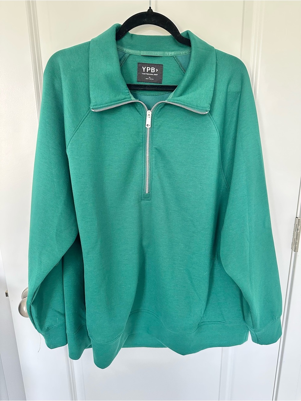 YPB Abercrombie Teal Quarter-Zip Pullover